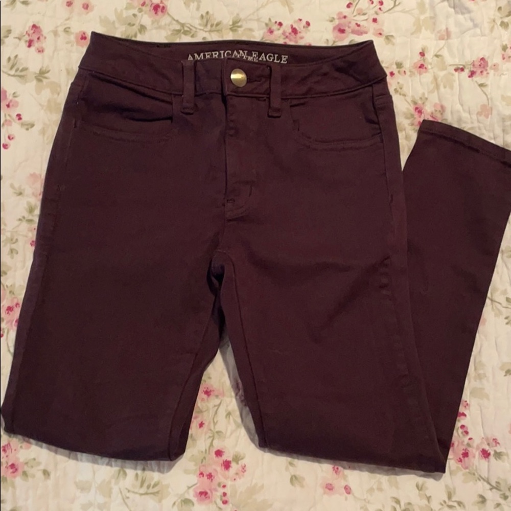 American Eagle Plum High Rise Jegging Crop